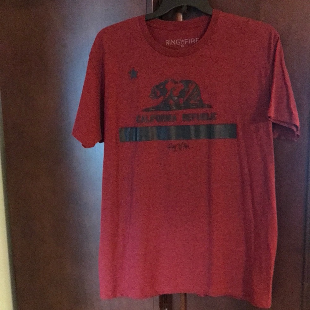 Ring of Fire Red California Bear Tee